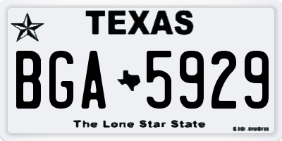 TX license plate BGA5929