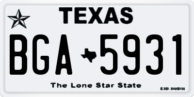 TX license plate BGA5931