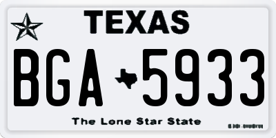 TX license plate BGA5933