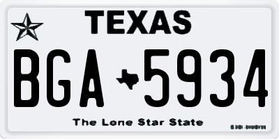 TX license plate BGA5934