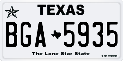 TX license plate BGA5935