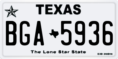 TX license plate BGA5936