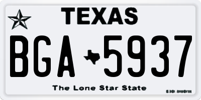 TX license plate BGA5937