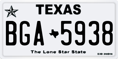 TX license plate BGA5938