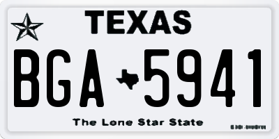 TX license plate BGA5941
