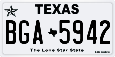 TX license plate BGA5942