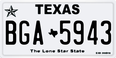 TX license plate BGA5943