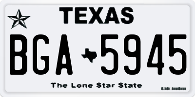 TX license plate BGA5945