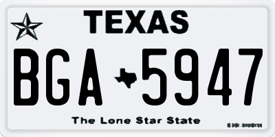 TX license plate BGA5947