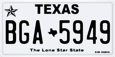 TX license plate BGA5949