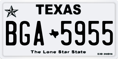 TX license plate BGA5955