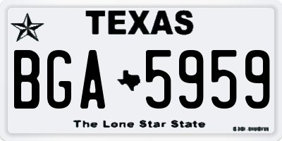 TX license plate BGA5959