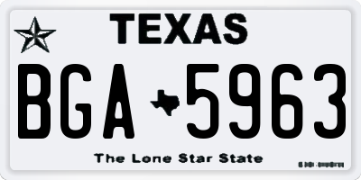 TX license plate BGA5963