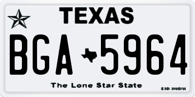 TX license plate BGA5964