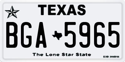 TX license plate BGA5965