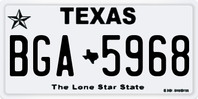 TX license plate BGA5968