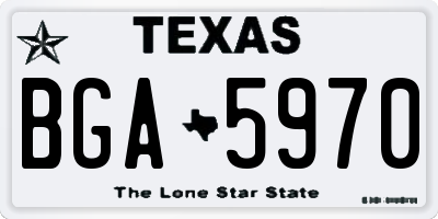 TX license plate BGA5970