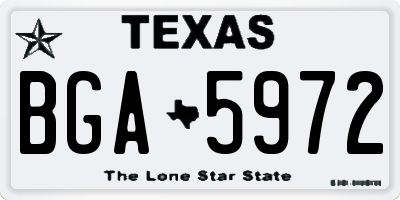 TX license plate BGA5972
