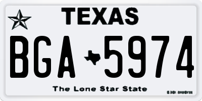 TX license plate BGA5974