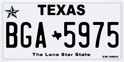 TX license plate BGA5975