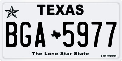 TX license plate BGA5977