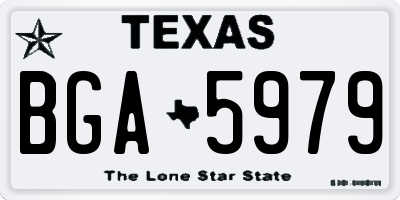 TX license plate BGA5979
