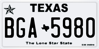 TX license plate BGA5980