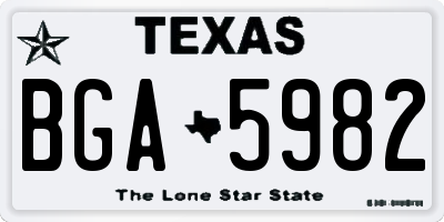 TX license plate BGA5982