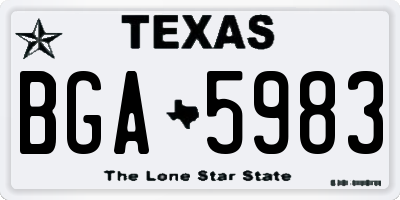 TX license plate BGA5983