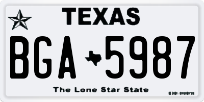 TX license plate BGA5987