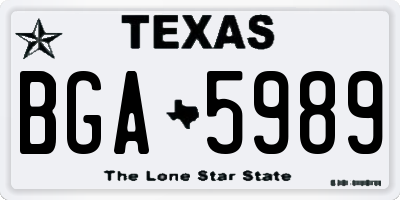 TX license plate BGA5989
