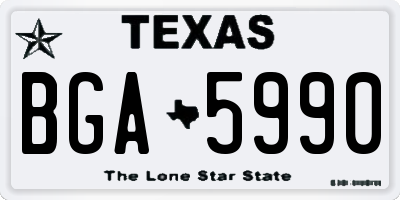 TX license plate BGA5990