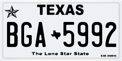 TX license plate BGA5992