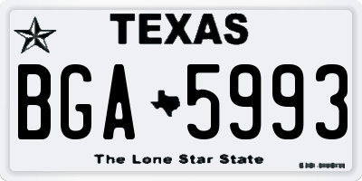 TX license plate BGA5993