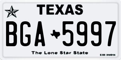 TX license plate BGA5997