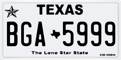 TX license plate BGA5999