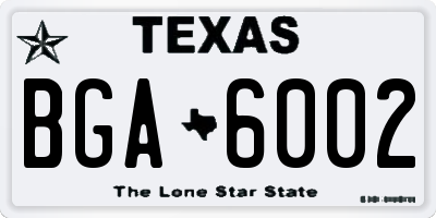 TX license plate BGA6002