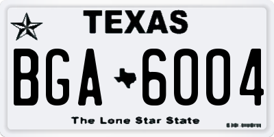 TX license plate BGA6004