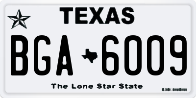 TX license plate BGA6009