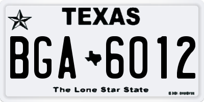 TX license plate BGA6012