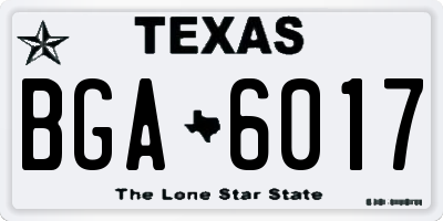 TX license plate BGA6017