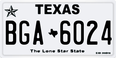TX license plate BGA6024