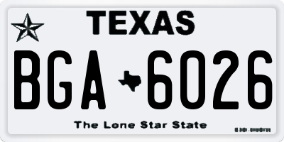 TX license plate BGA6026
