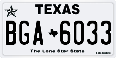 TX license plate BGA6033