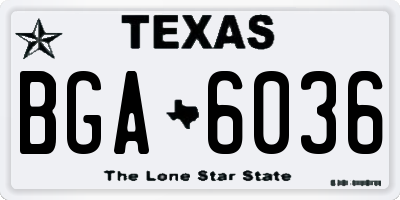 TX license plate BGA6036