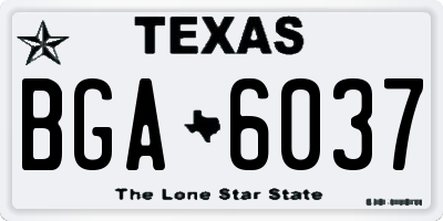 TX license plate BGA6037