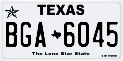 TX license plate BGA6045