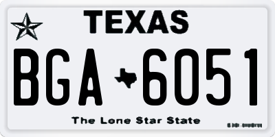 TX license plate BGA6051