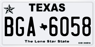 TX license plate BGA6058