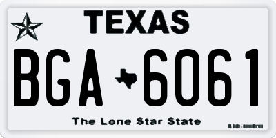 TX license plate BGA6061